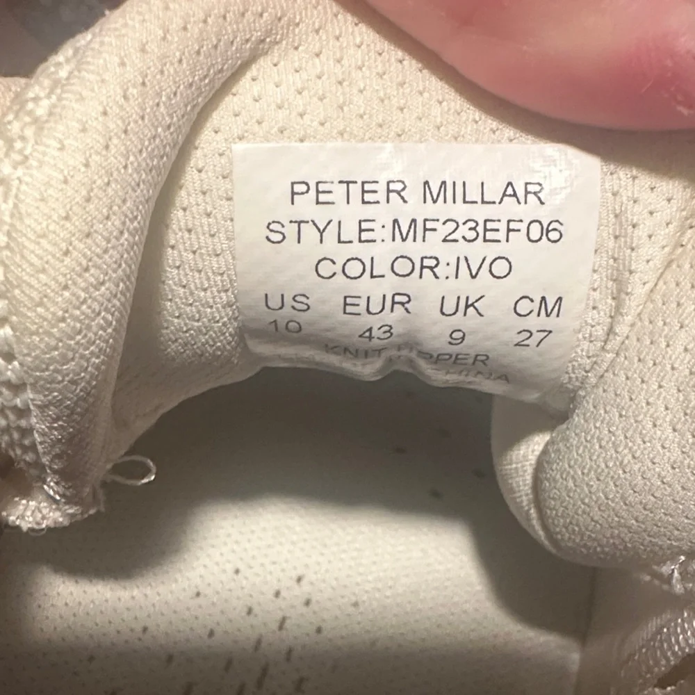 Peter Millar Men's Camberfly White Knit Athletic Sneakers US10 - Picture 8 of 8